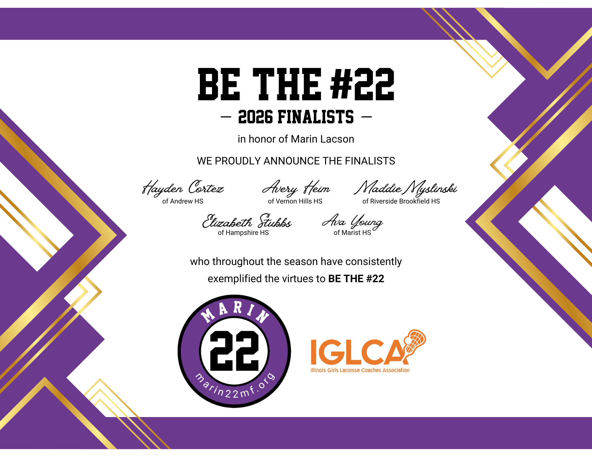 2026 IGLCA “Be the #22” Finalists